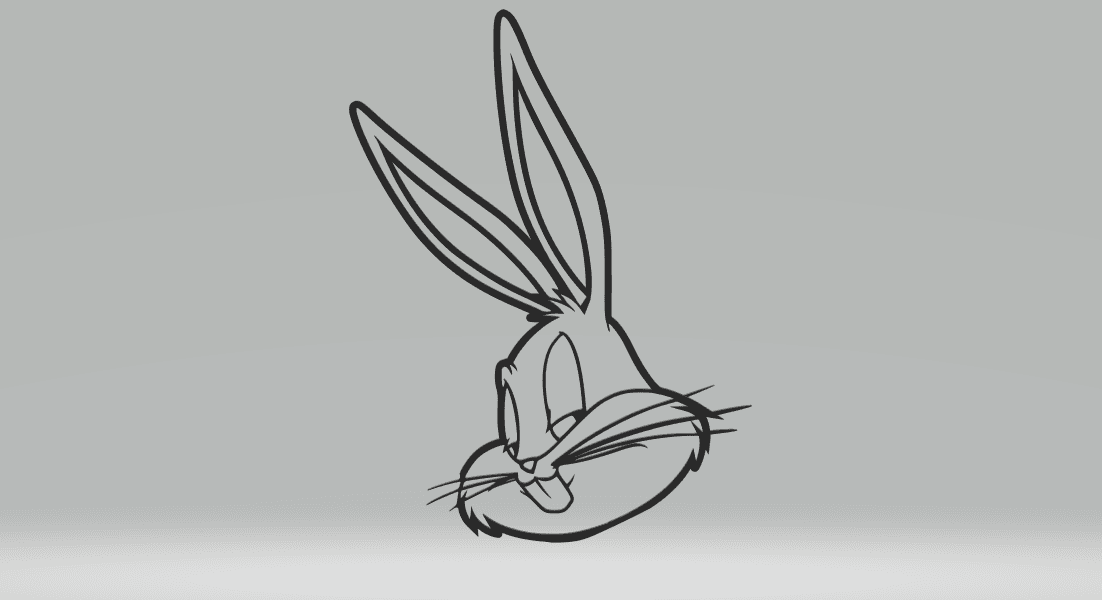 Bugs bunnyy Cartoon 2D-Art.stl 3d model