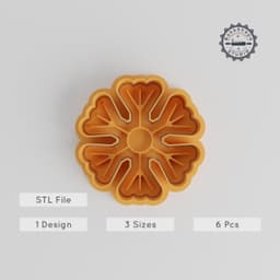 Snowflake Shape Cutter & Stamp Set, 6 Pieces, Perfect For Cookies & Fondant, Winter Crystal Designs, Christmas and Winter Theme PRODUCT_4955 3d model