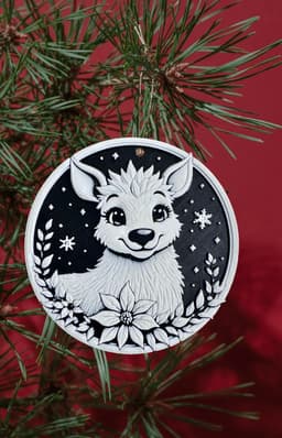 Christmas Cartoon Deer Decoration 3d model