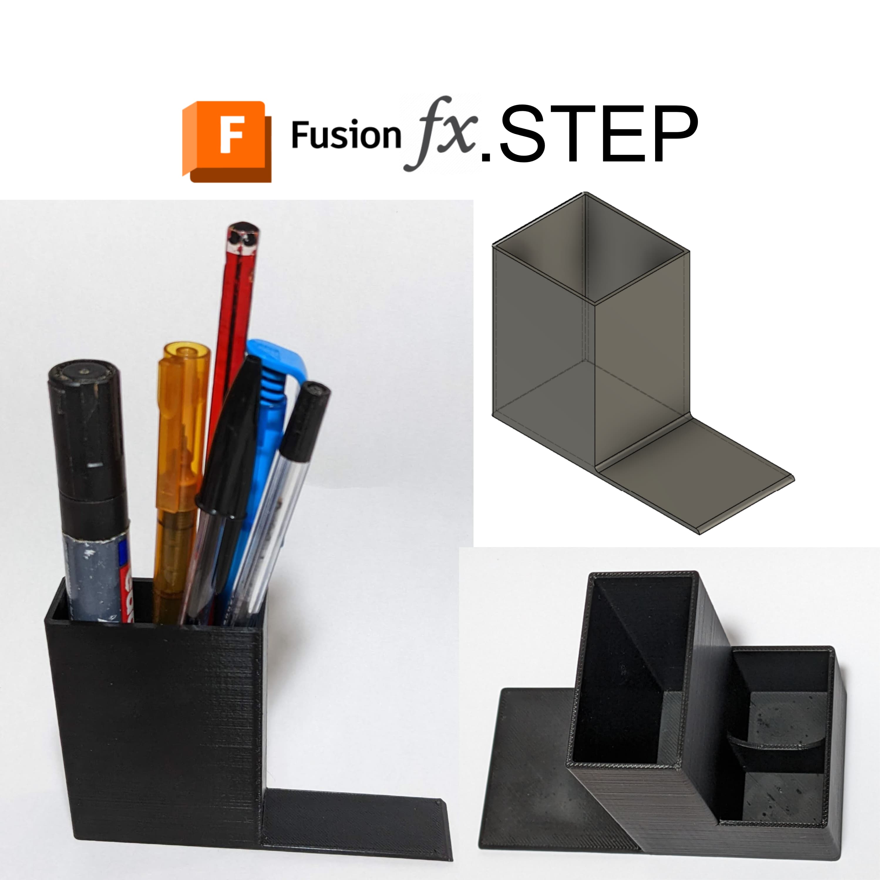 Pencil pot bookend 3d model