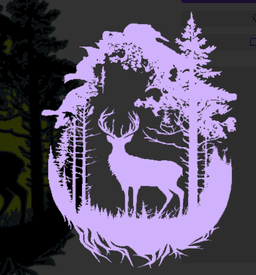 deer in the woods wall art, sign, wall decor, dual extruder 3d model