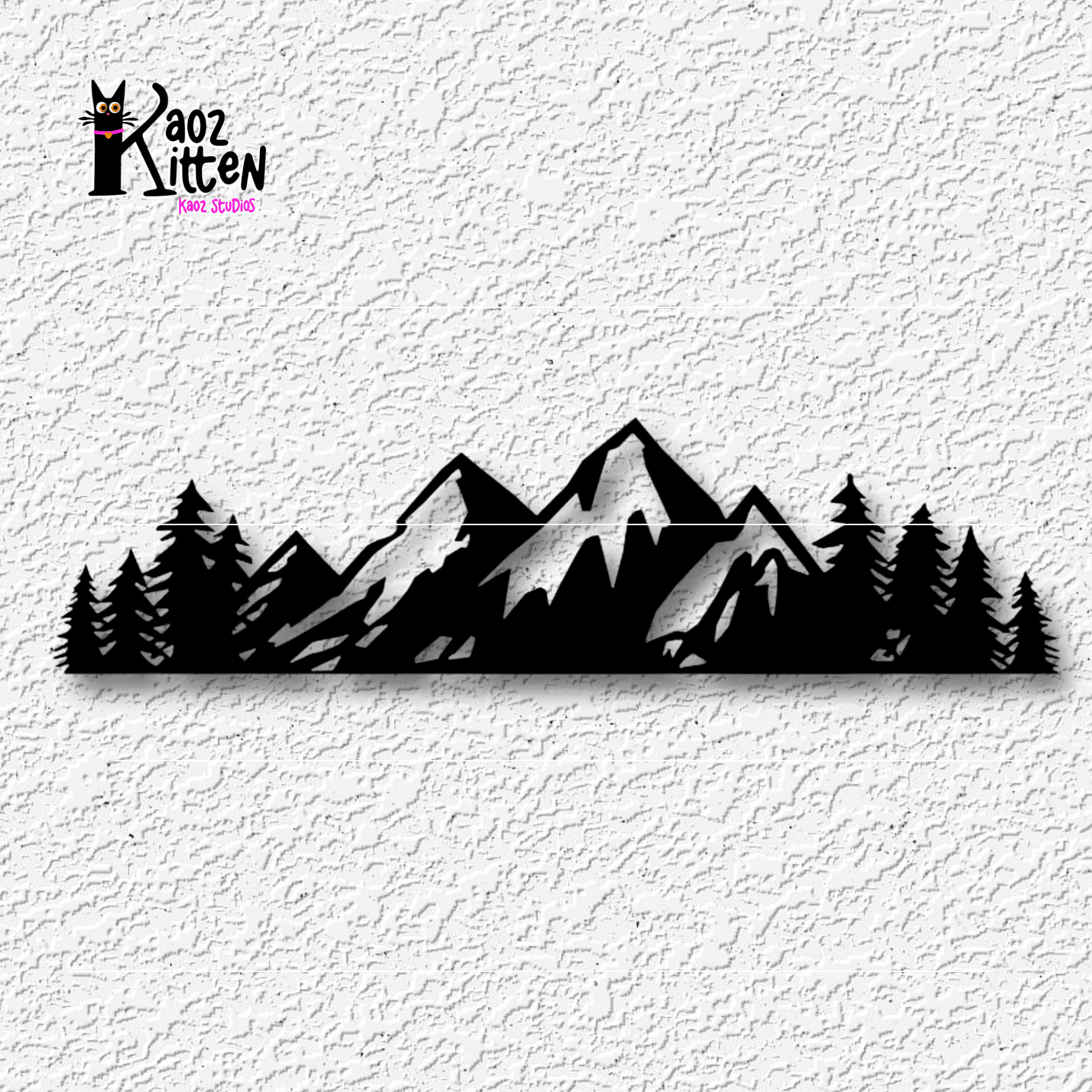 mountains cabin decor snowy forest minimal style decor 3d model