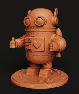 Retro Robot Toy STL | Vintage Sci-Fi 3D Print | Mechanical Decor 3d model