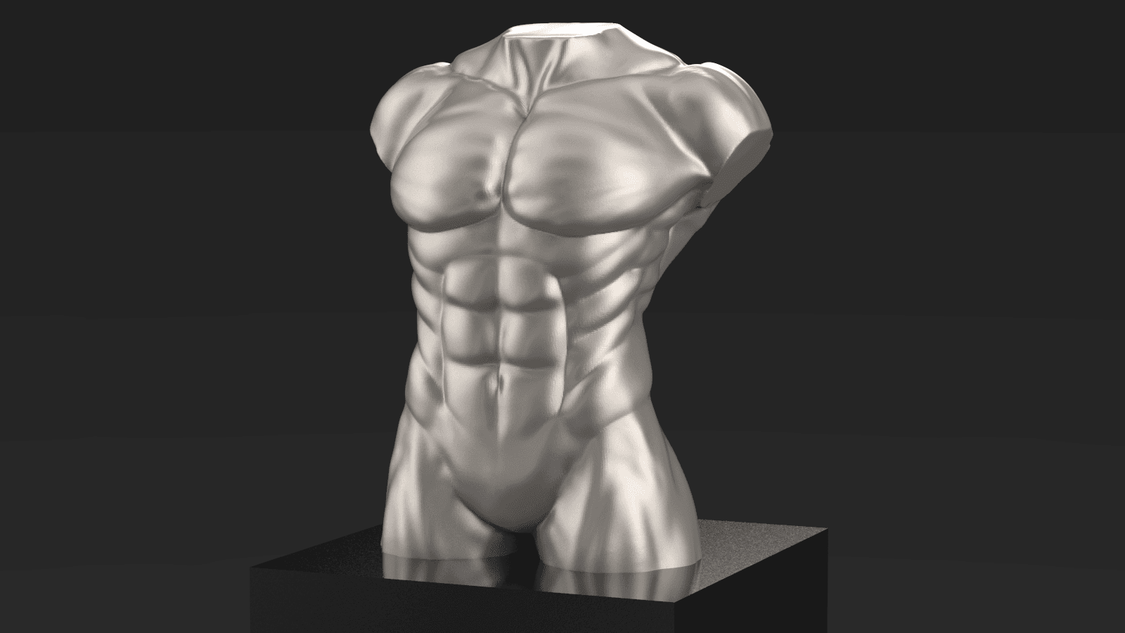 Male Torso Statue 3d model