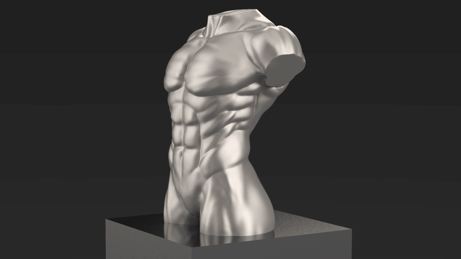 Male Torso Statue 3d model