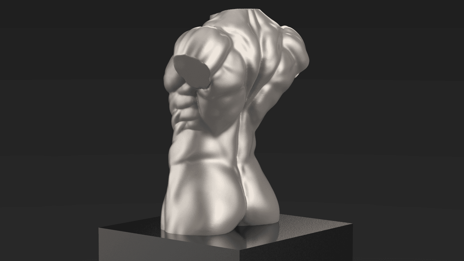 Male Torso Statue 3d model