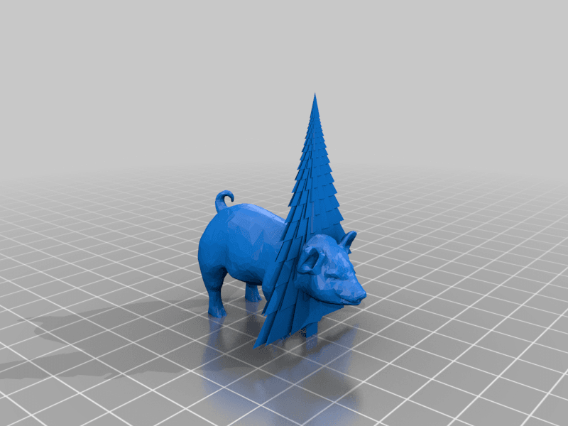 Pig in the Christmas tree 3d model