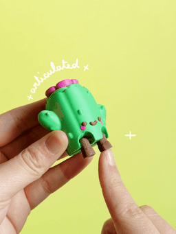 Cute Articulated & Clicker Cactus | Print-in-place | Support-free 3d model