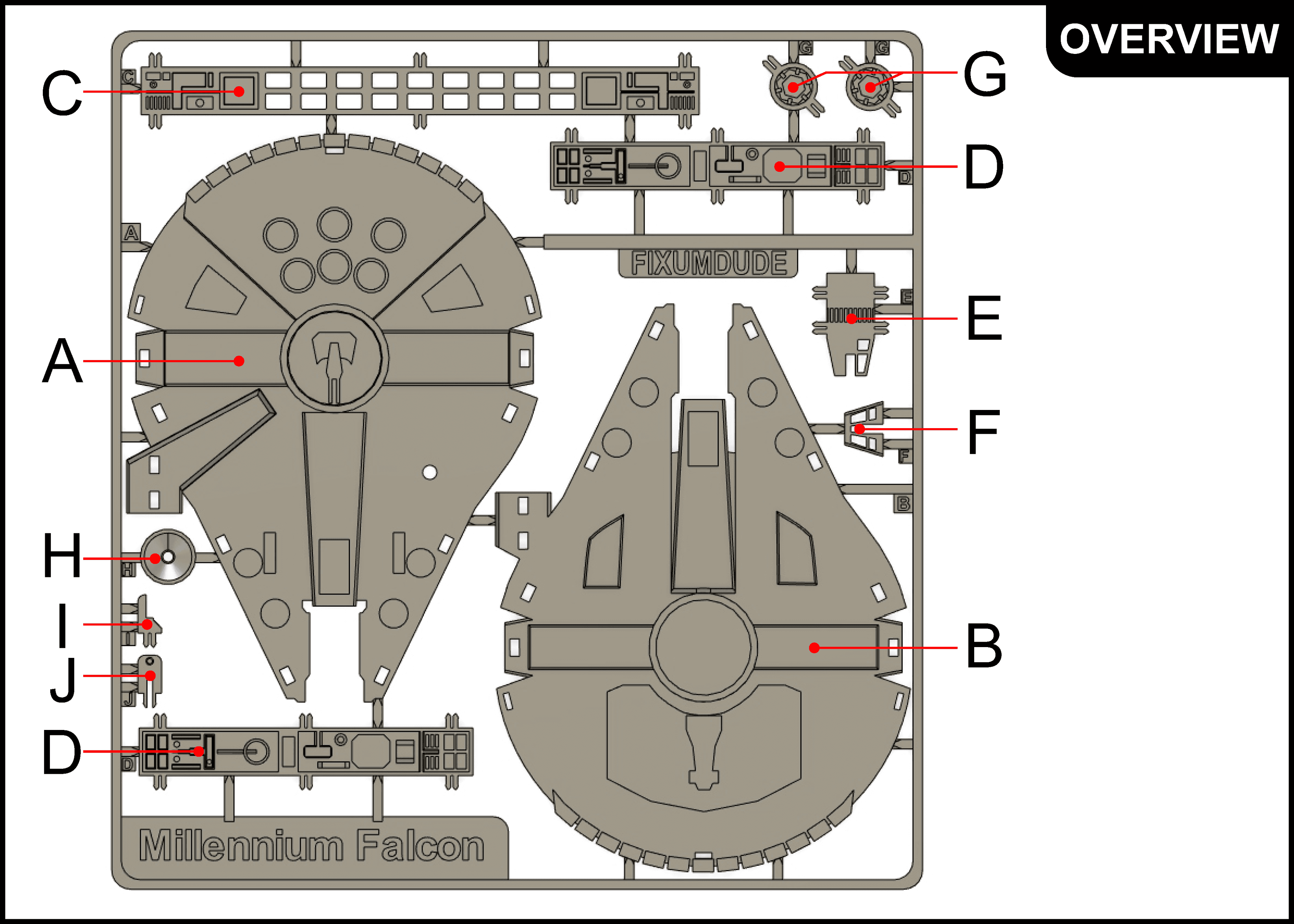 Millennium Falcon Kit Card by Fixumdude - Instructions 00 - 3d model