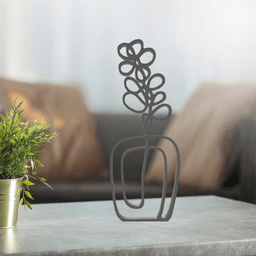 Flower Line Art, Modern, Minimalist 3d model