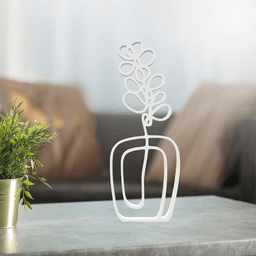 Flower Line Art, Modern, Minimalist 3d model