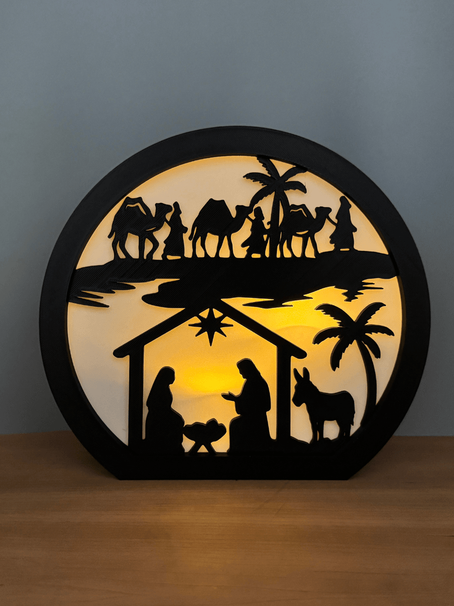 Christmas Nativity Lamp Tea Light Holder 3d model