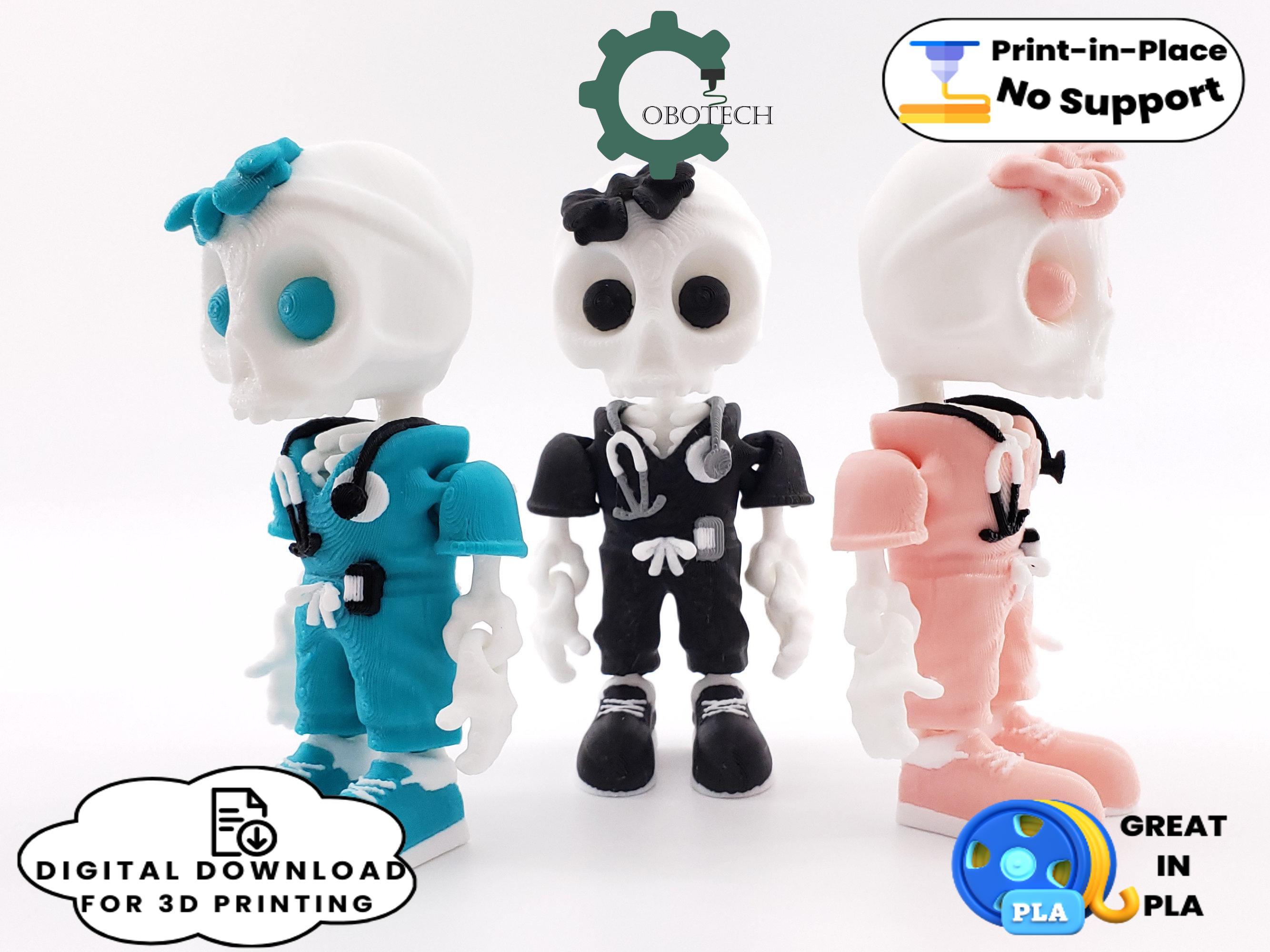 Cobotech Articulated Skeleton Nurse Girl 3d model