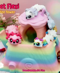 Flexi Ferret + Critter Tree Dice Tower 3d model