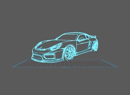 Porsche - Cayman GT4 Wall Art 3d model