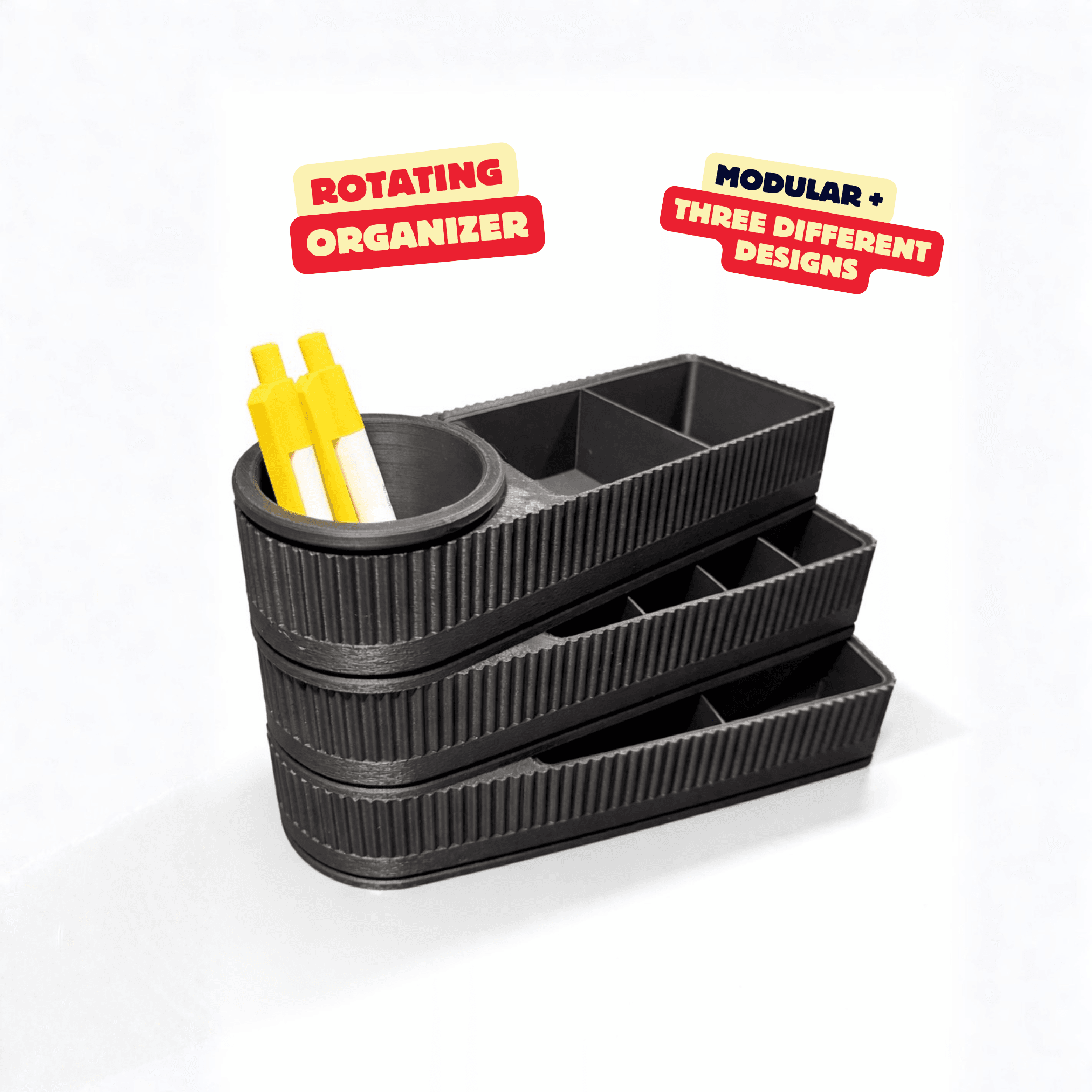 MODULAR MULTIPURPOSE ORGANIZER - ROTATING / MODERN ORGANIZER / DESKORGANIZER / TOOLBOX / CUSTOMIZE 3d model