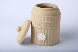 Ribbed Coffee Storage Jar with Daisy Detail 3d model