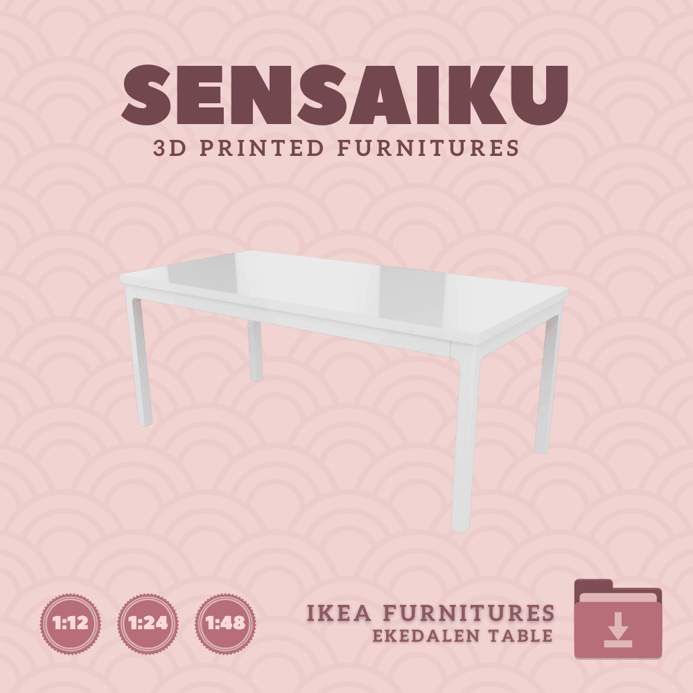 Miniature Replica 03. EKEDALEN Extendable Table 70 7_8 to 94 1_2 for Miniature Dollhouse IKEA 3D Pri 3d model