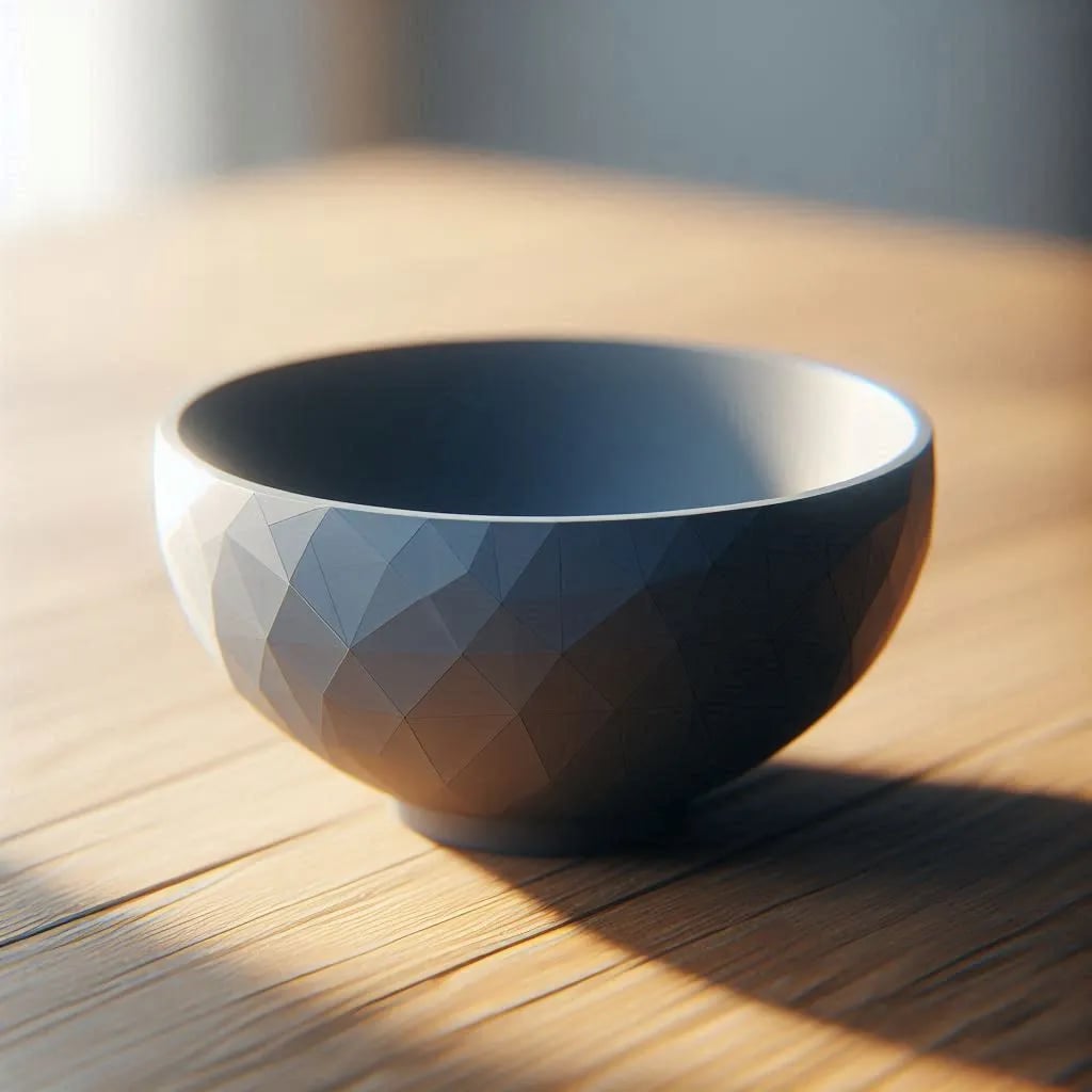 Low Poly Design Bowl with Stand 3d model
