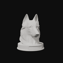 Belgian Tervuren Dog Bust with Nameplate - 3D Printable Dog Lover Gift 3d model