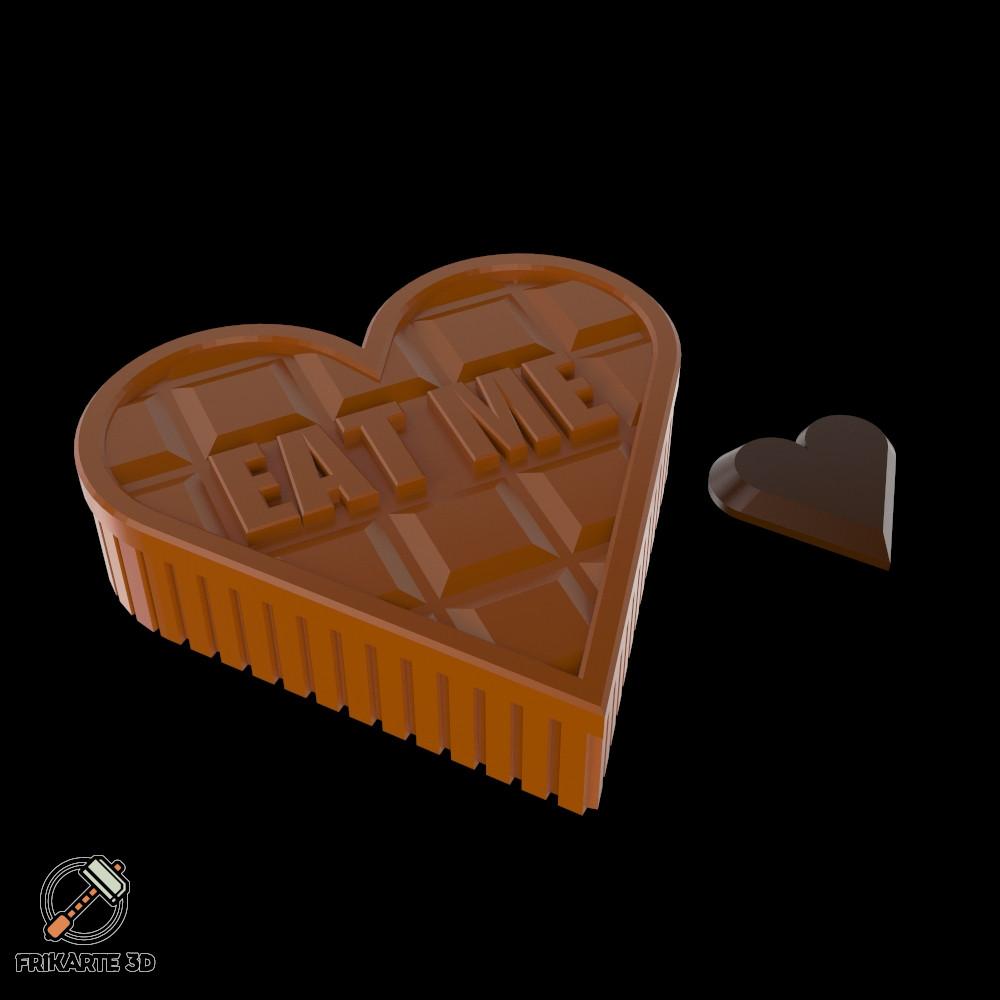 Chocolate Heart Box with Mini Hearts 3d model