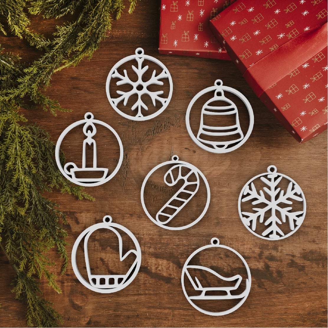 7 pcs. Christmas Ornaments, Mini Bundle Tree Decoration, Christmas Decor Set, Gift and Surprise for 3d model