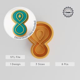 Purvaashadha Nakshatra Shape Cutter & Stamp Set, Vedic Astrology Cookie & Fondant Tools, S/M/L Sizes, 6-Piece Collection PRODUCT_1080 3d model