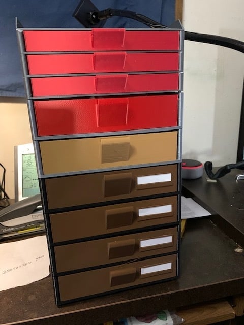 Electronic Component Stackable Drawers 2X 3d model