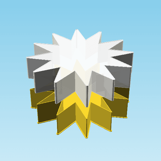 TWELVE POINTED BLACK STAR, nestable box (v1) 3d model
