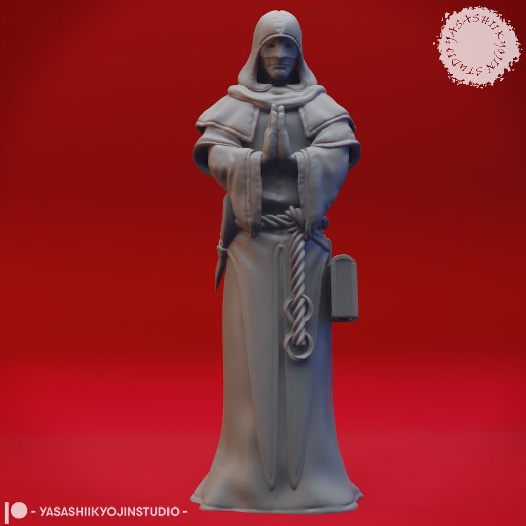 Praying Cultist - Tabletop Miniature 3d model