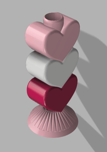 Triple love decor vase 3d model