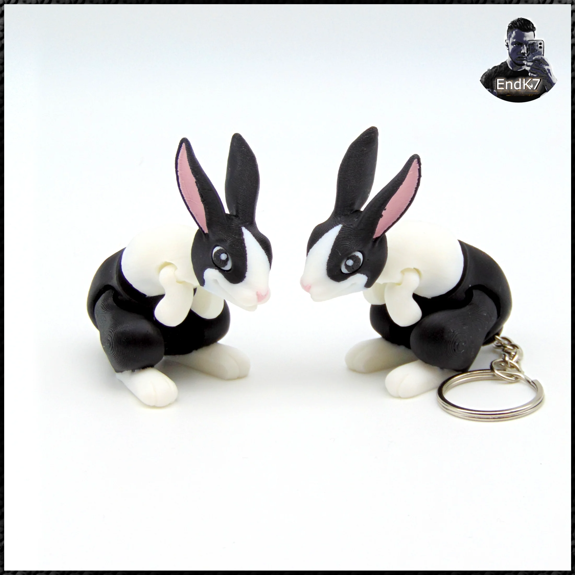 Cute articulated rabbit separated Eyes & Keychain 3d model