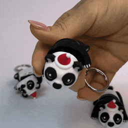 Cute Flexi Panda Santa Hat (Toy, Keychain & Magnet) 3d model