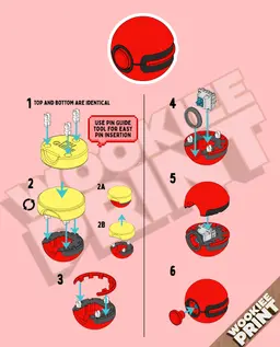Pokeball Clicker Fidgets - PACK 3 3d model