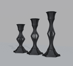 Modern Gothic Candle Holder Set 3d model