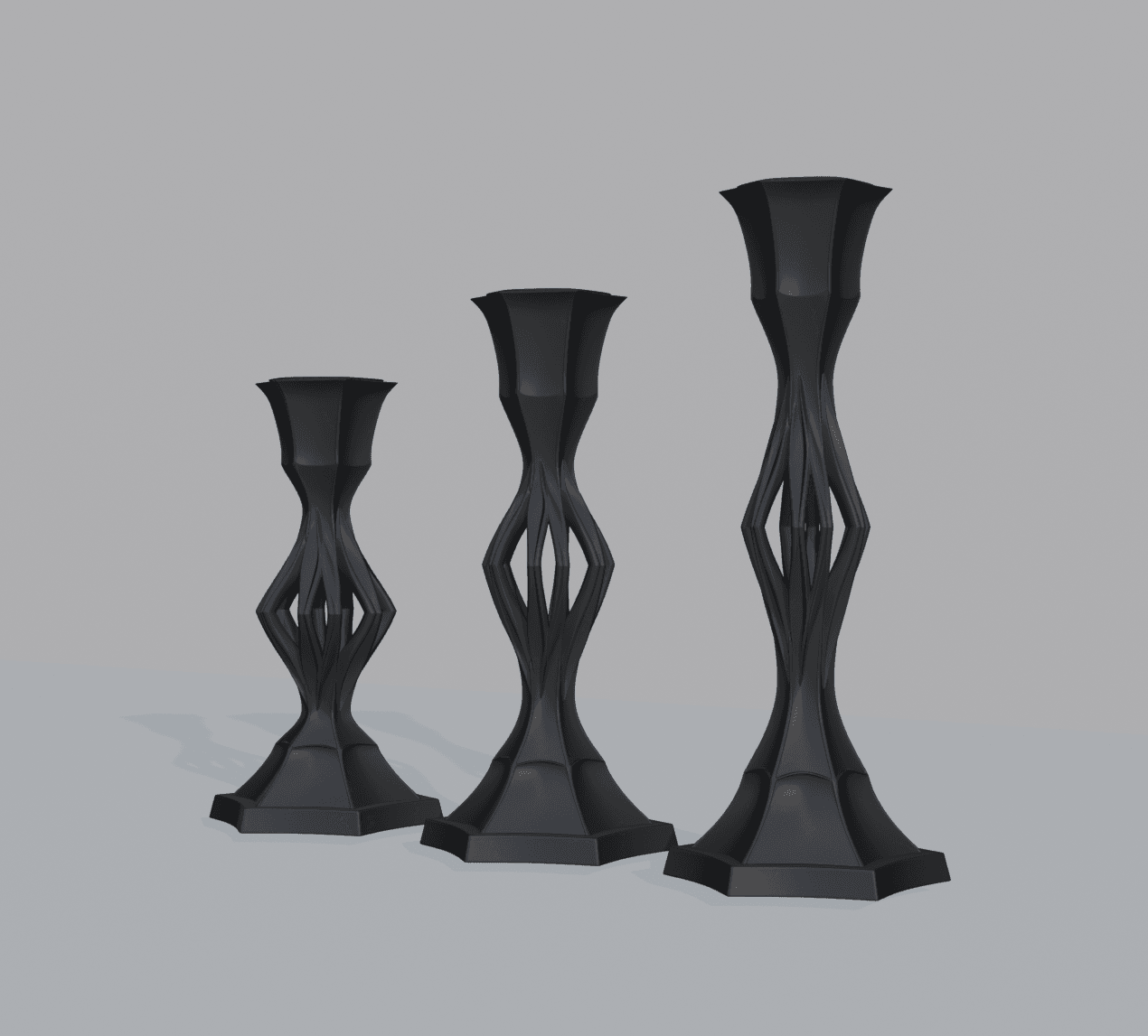 Modern Gothic Candle Holder Set 3d model