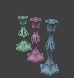 Modern Gothic Candle Holder Set 3d model