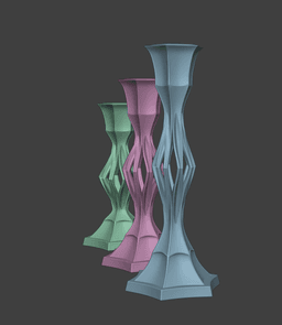 Modern Gothic Candle Holder Set 3d model