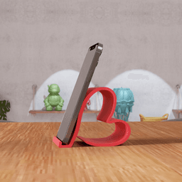 Heart Shaped Decorative Desktop Phone Stand 3d model