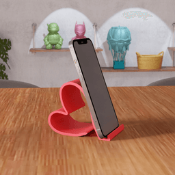 Heart Shaped Decorative Desktop Phone Stand 3d model