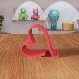 Heart Shaped Decorative Desktop Phone Stand 3d model