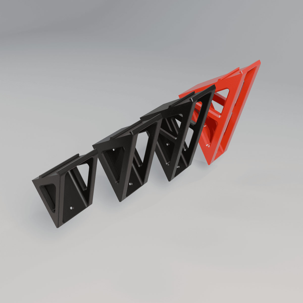 0 gauge rail wall mounts 3d model