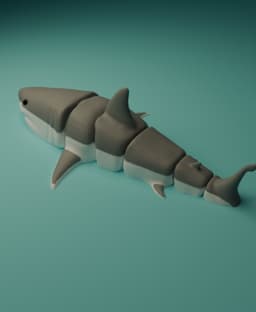 Articulated Great White Shark 3d model