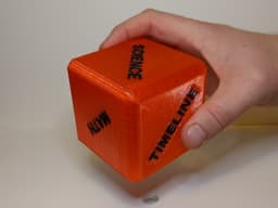 Classical Conversations Review Die | #diy #pdo #flashforge #thangs3d | NoahMillerDesign - Classical Conversations Review Dice
Single Die - Coral die held by adult male to show scale - 3d model