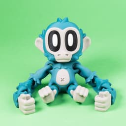 Blob Monkey - Flexi Articulated Art Toy with Magnetic Branch 3d model