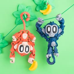 Blob Monkey - Flexi Articulated Art Toy with Magnetic Branch 3d model