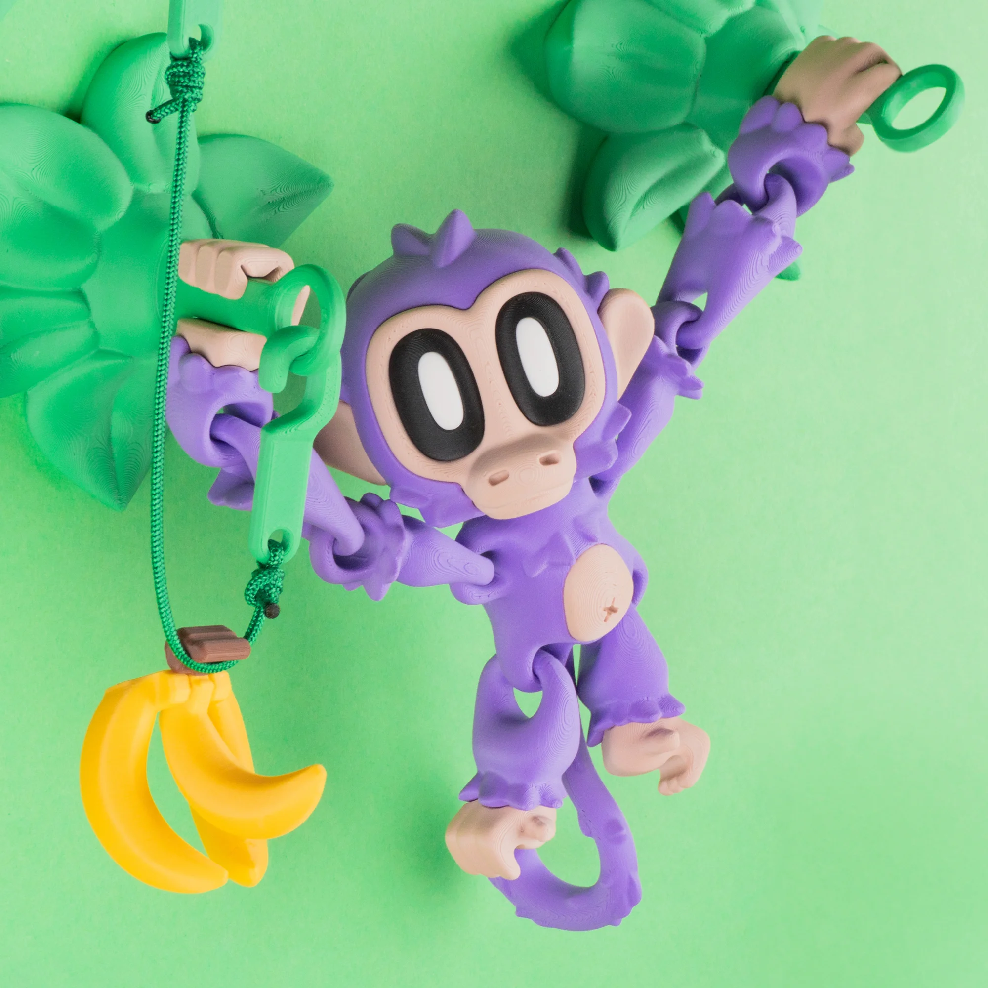 Blob Monkey - Flexi Articulated Art Toy with Magnetic Branch 3d model
