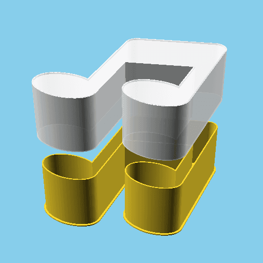 Music beamed note, nestable box (v1) 3d model