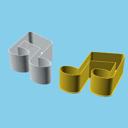 Music beamed note, nestable box (v1) 3d model