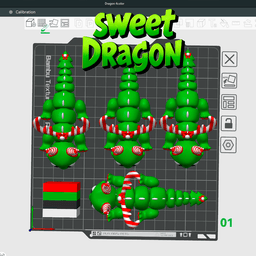 Fidjet Dragon – Articulated Christmas Candy-Cane Dragon with Egg 3d model